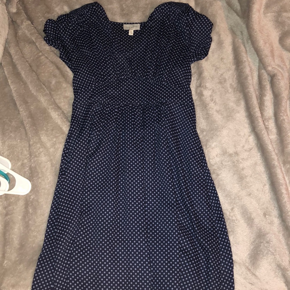 Dark Blue Fit and Flare Lucky Dress